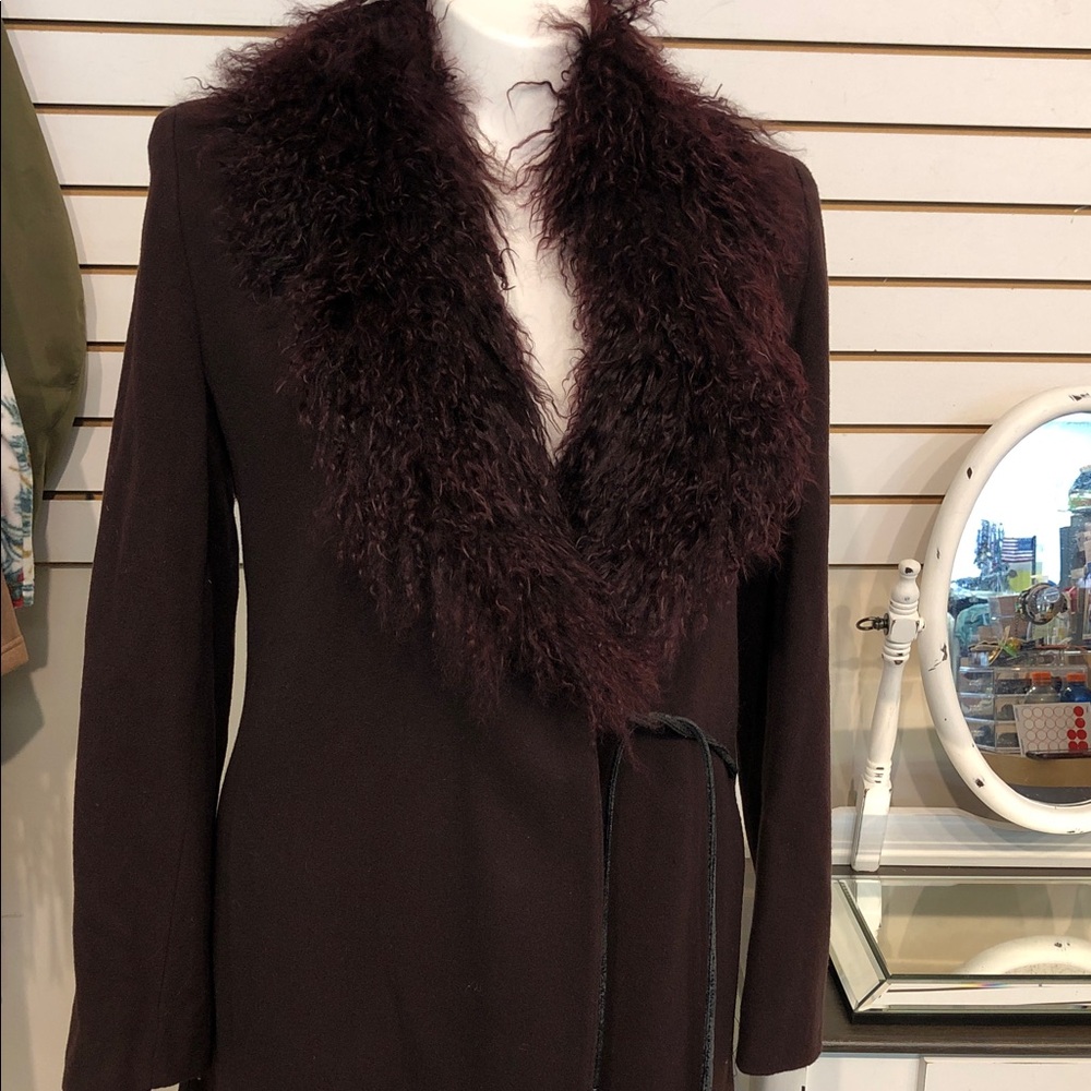 Madeline by Alorna Elegant Women's Coat with Sherpa Collar